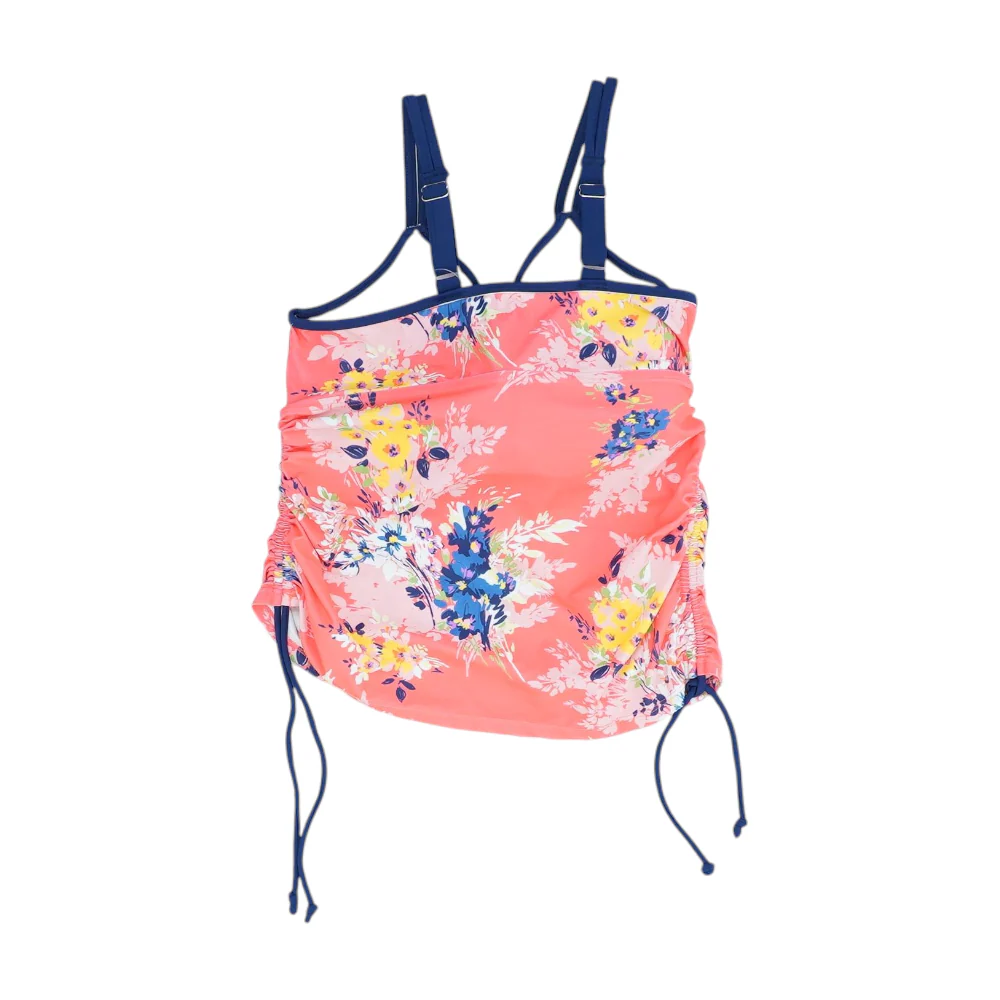 Coral Floral Swim Top - Image 2