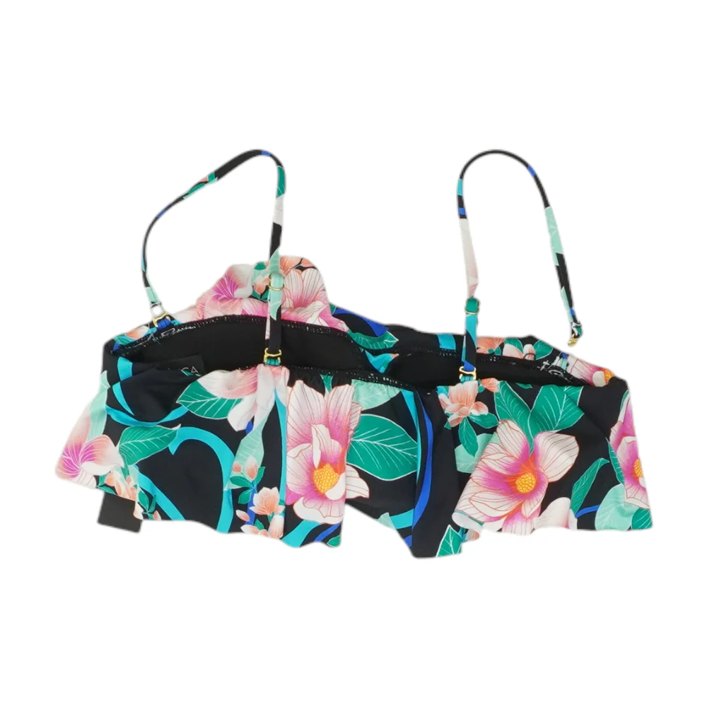 Black Floral Swim Top - Image 2