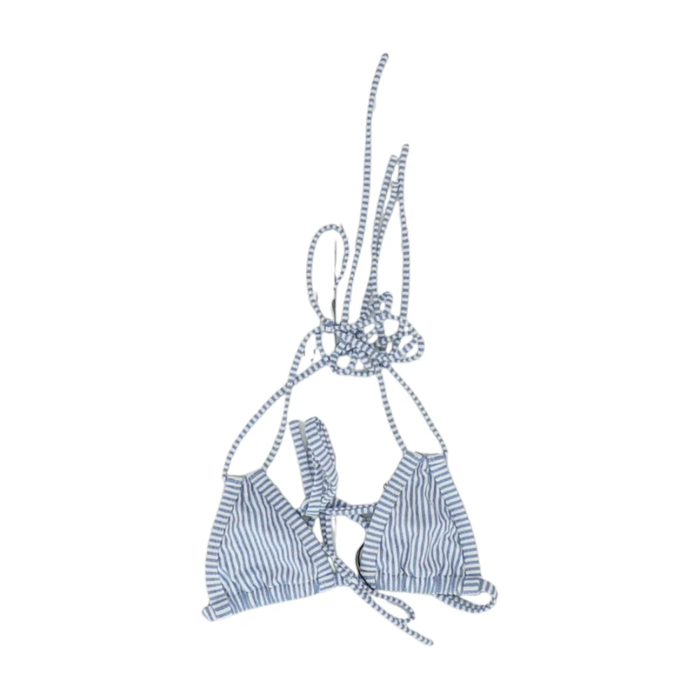 Blue Striped Swim Top