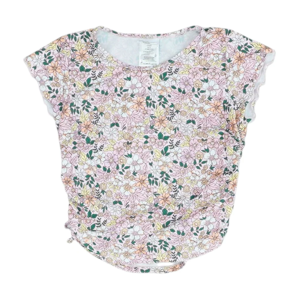 Pink Floral Swim Top