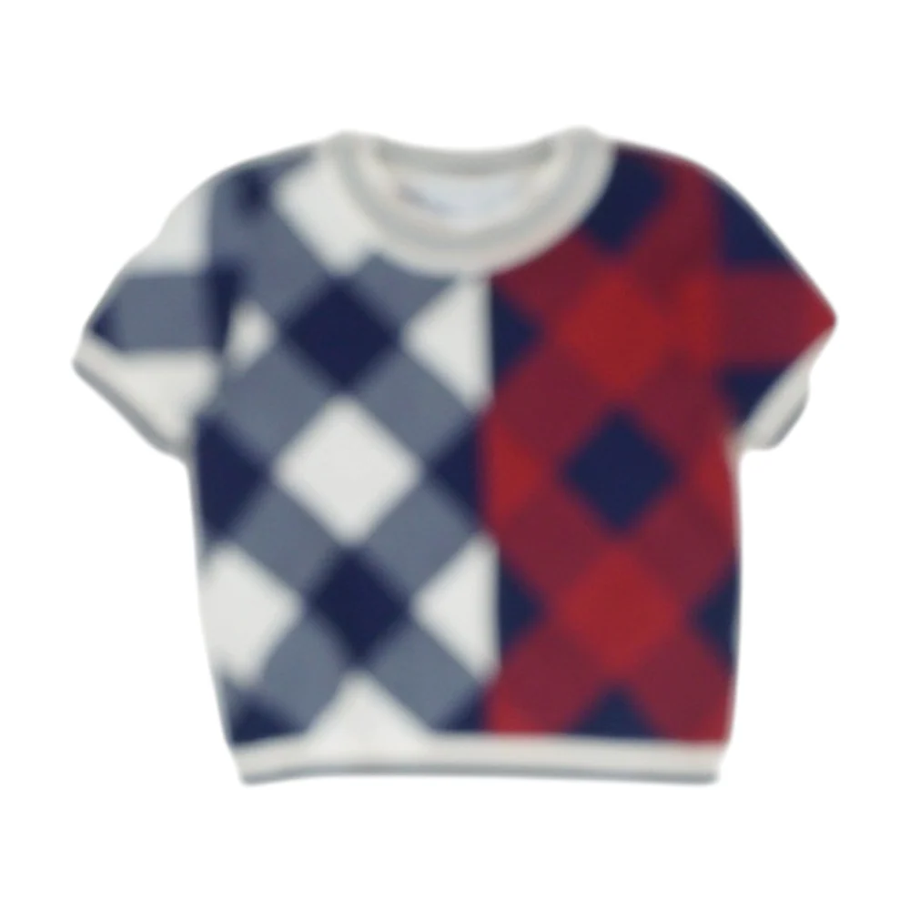 Navy Check T-Shirt