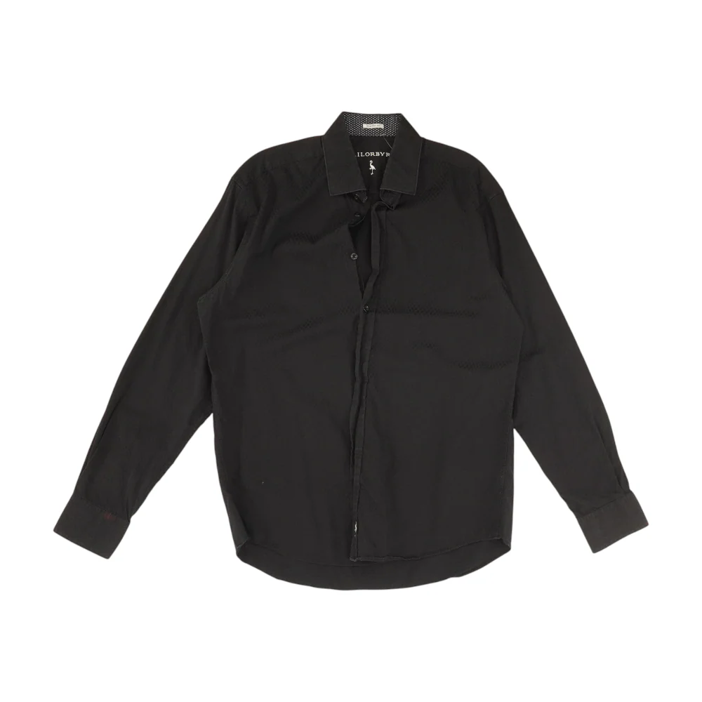 Black Solid Long Sleeve Button Down