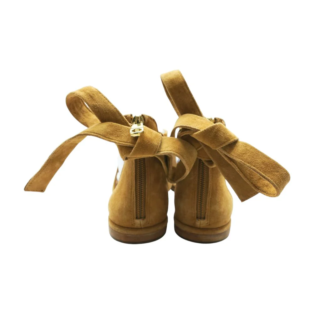 Tan Flat Sandals - Image 2