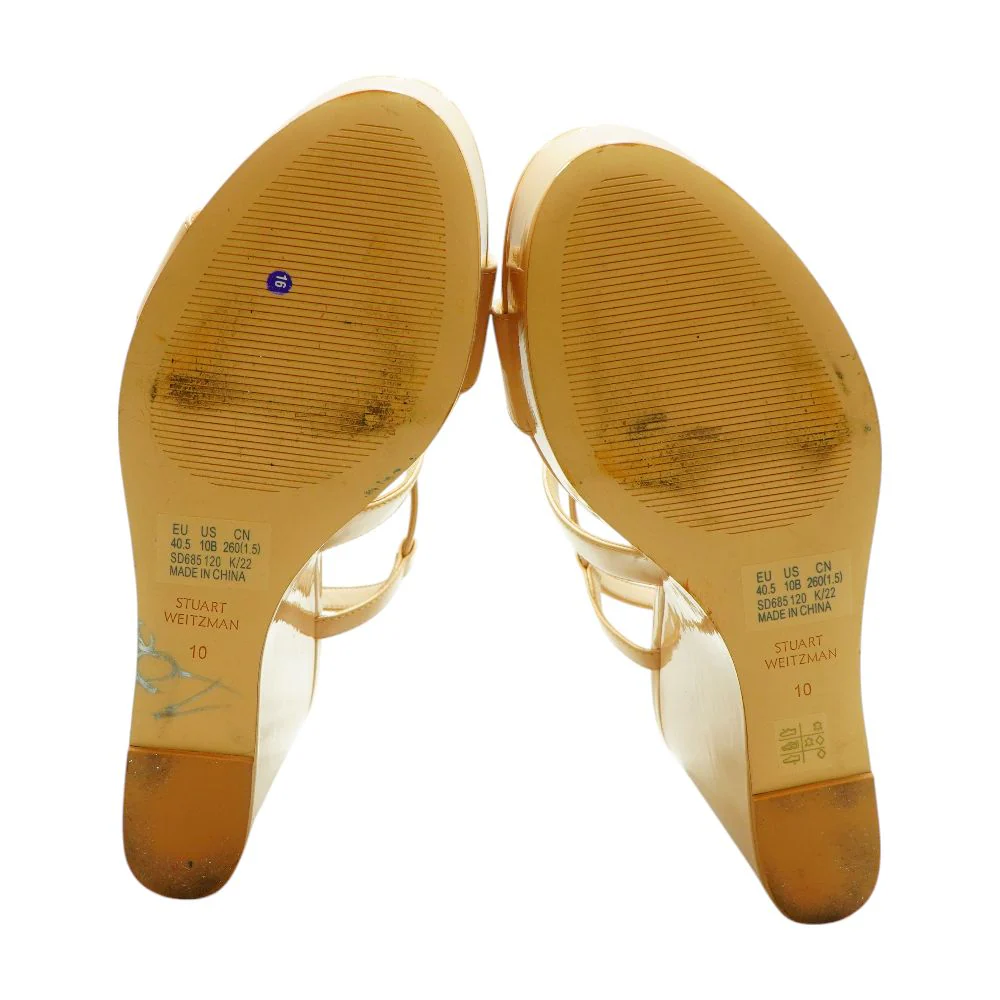Tan Platform Wedged Sandals - Image 3