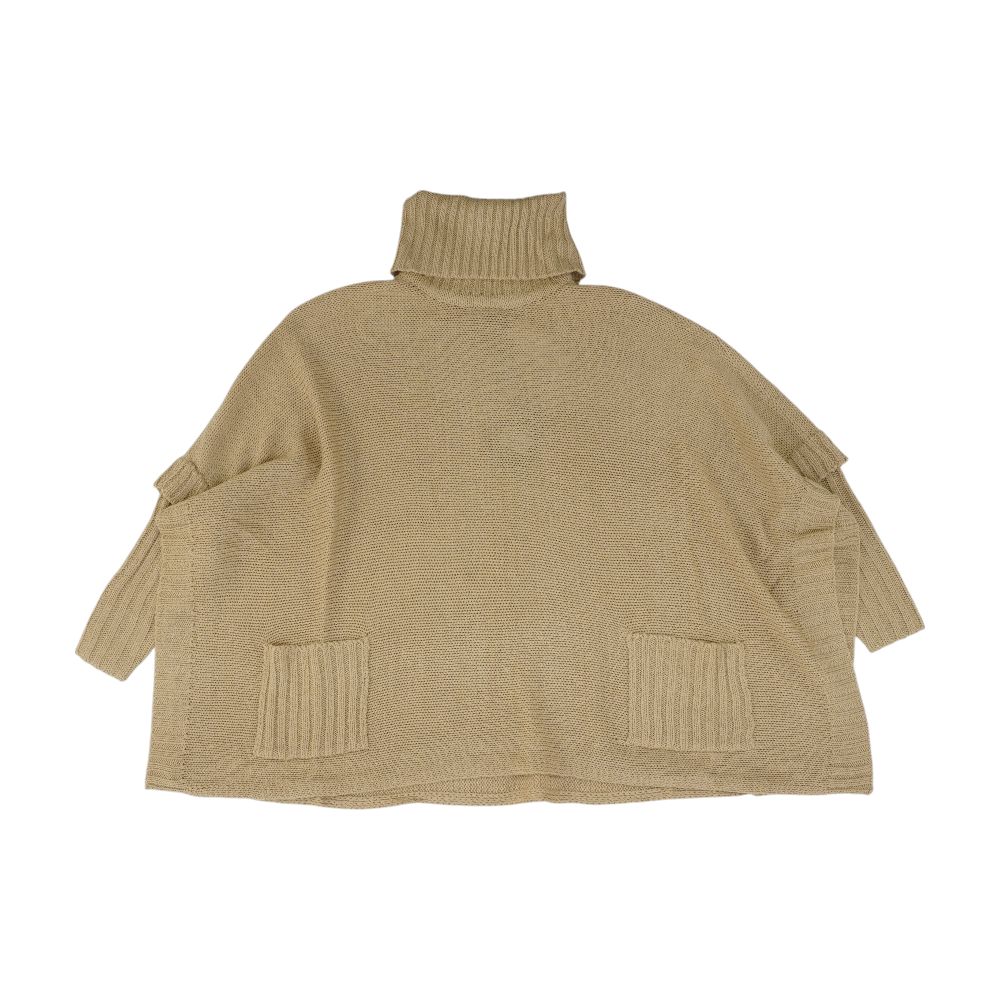 Tan Solid Cape Sweater - Image 2