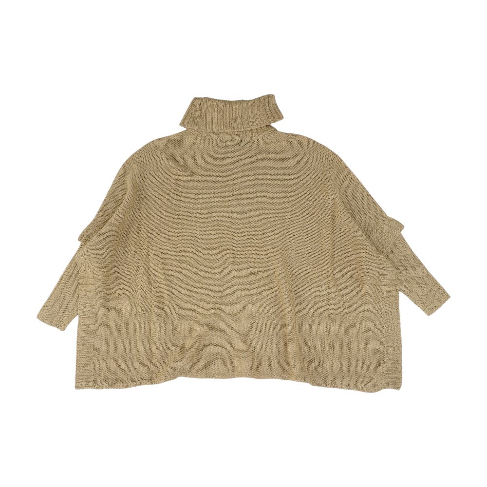 Tan Solid Cape Sweater - Image 3