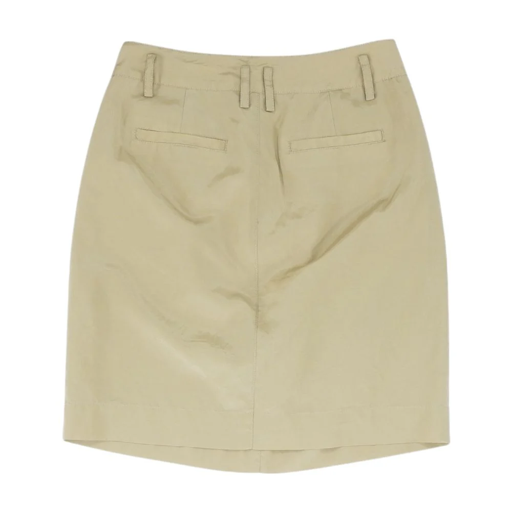 Tan Solid Mini Skirt - Image 2