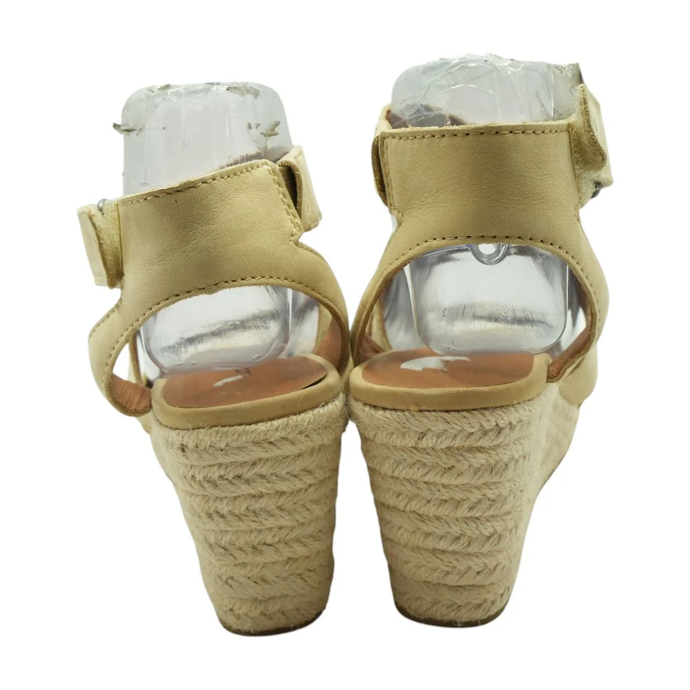 Tan Wedged Sandals - Image 2