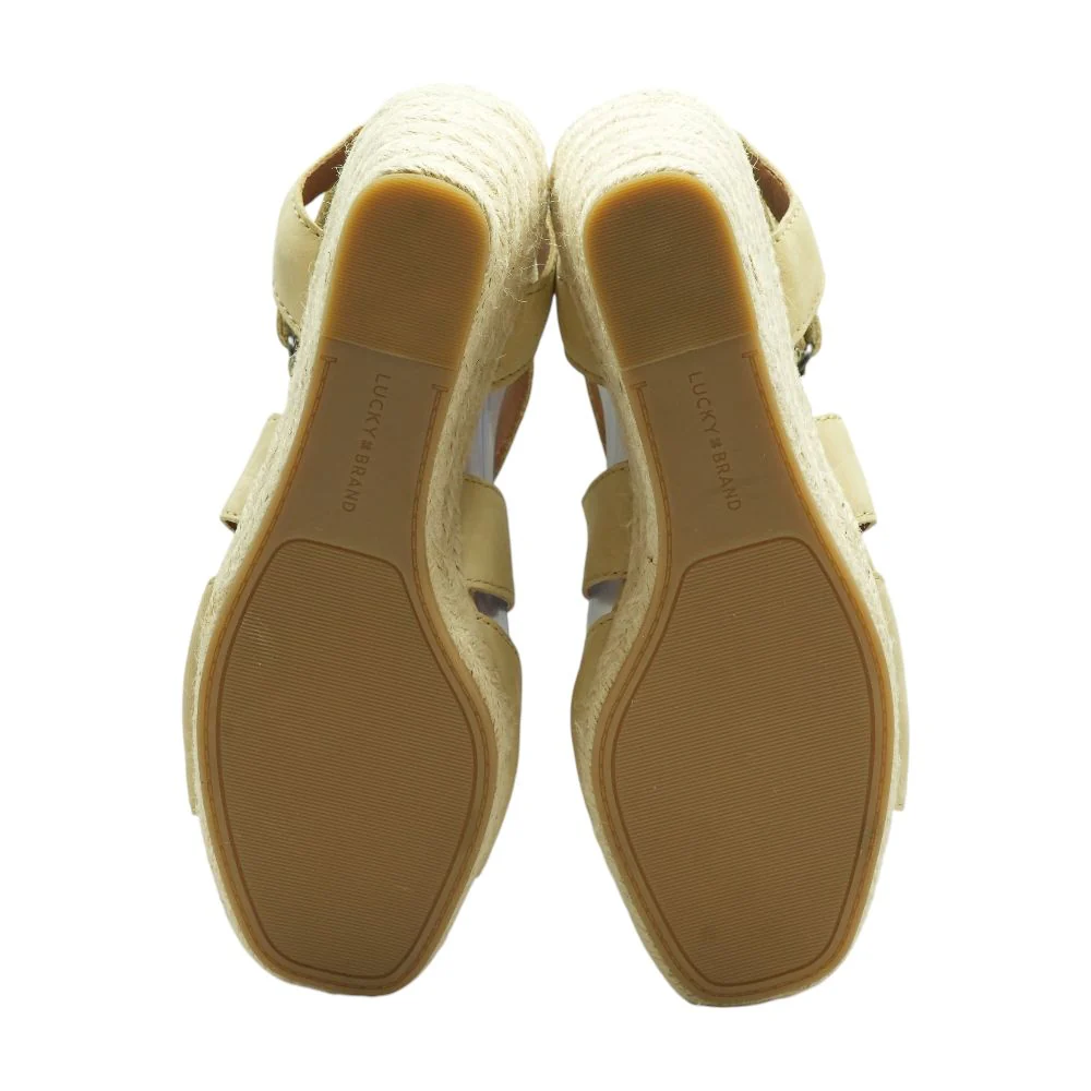Tan Wedged Sandals - Image 3