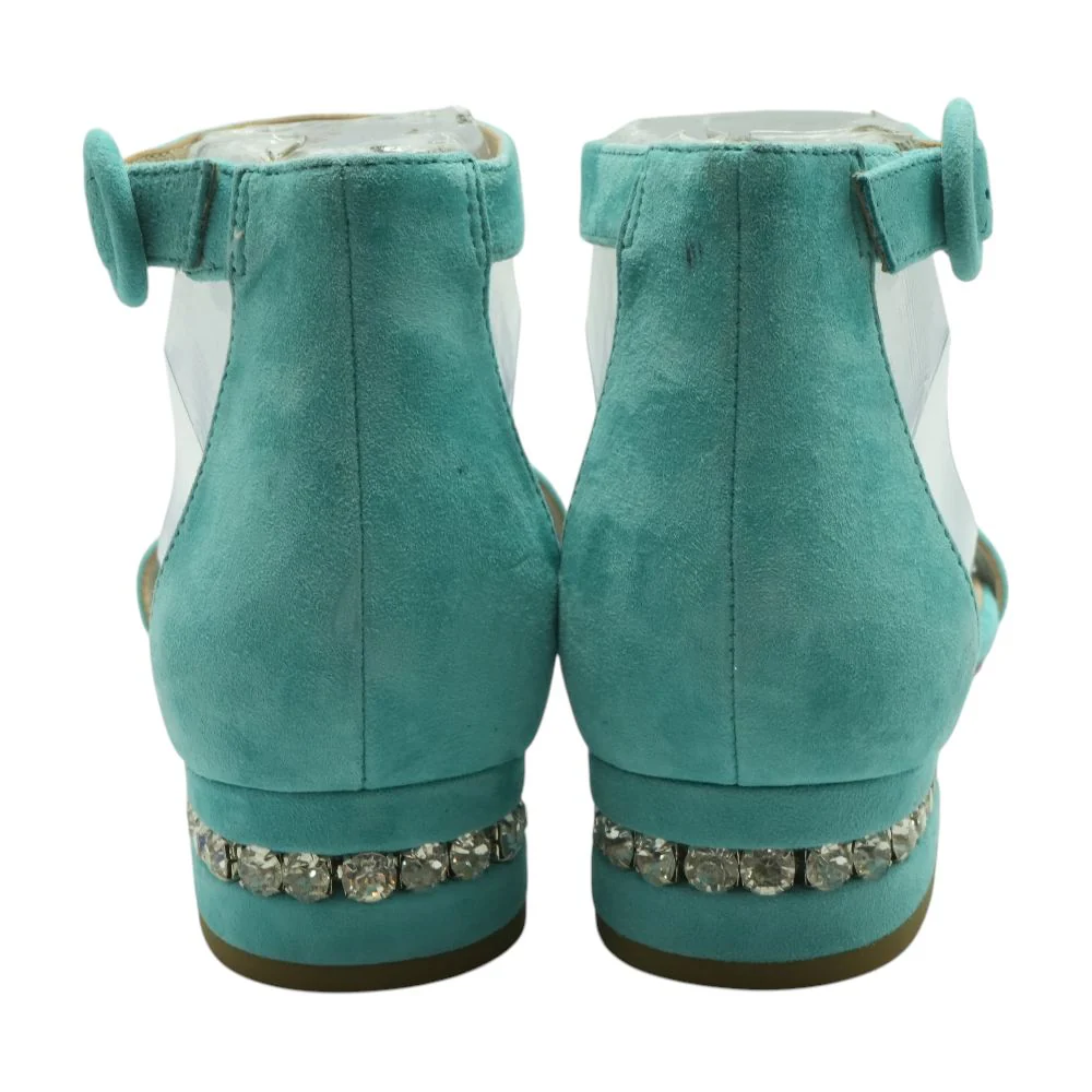 Teal Flat Sandals - Image 2