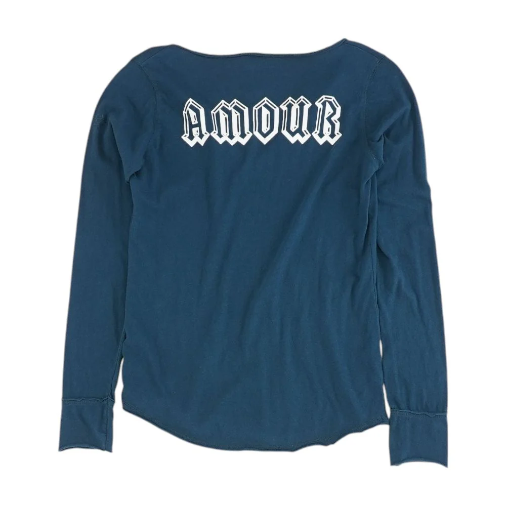 Teal Graphic Long Sleeve Blouse - Image 2