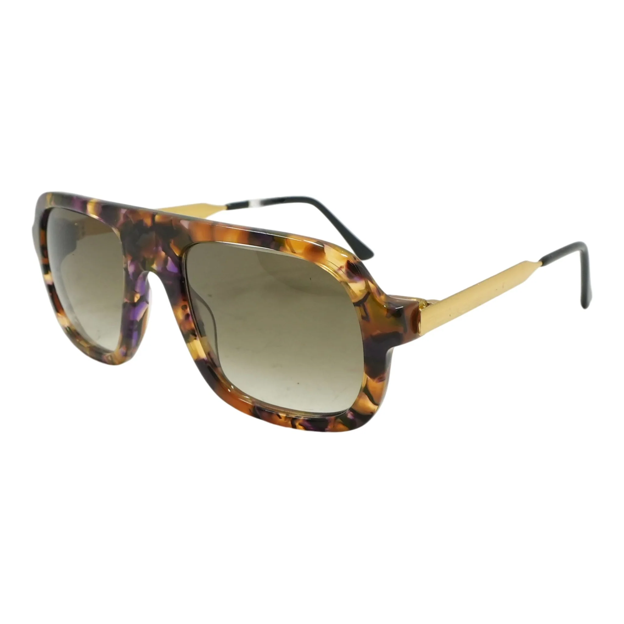 Gold Battery Square Sunglasses