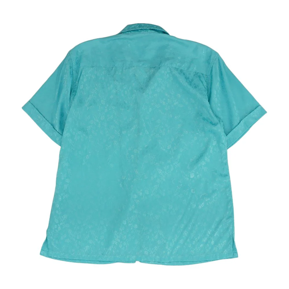 Turquoise Floral Short Sleeve Button Down - Image 2