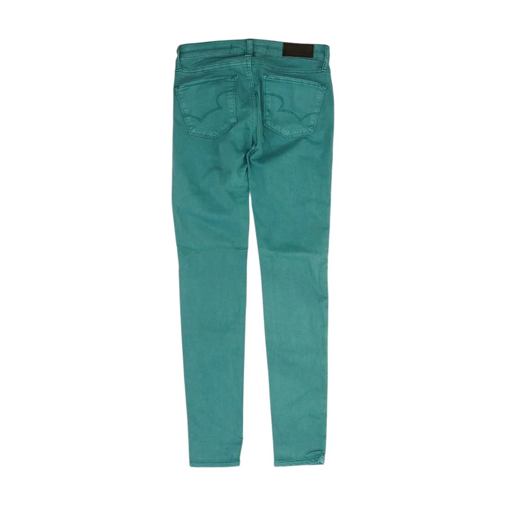 Turquoise Mid Rise Skinny Leg Jeans - Image 2