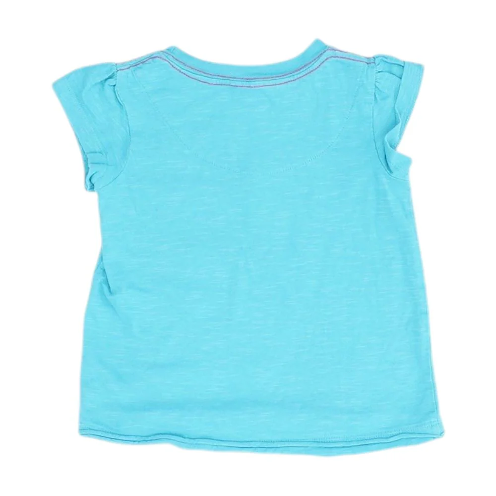 Turquoise Solid Graphic/logo T Shirt - Image 2