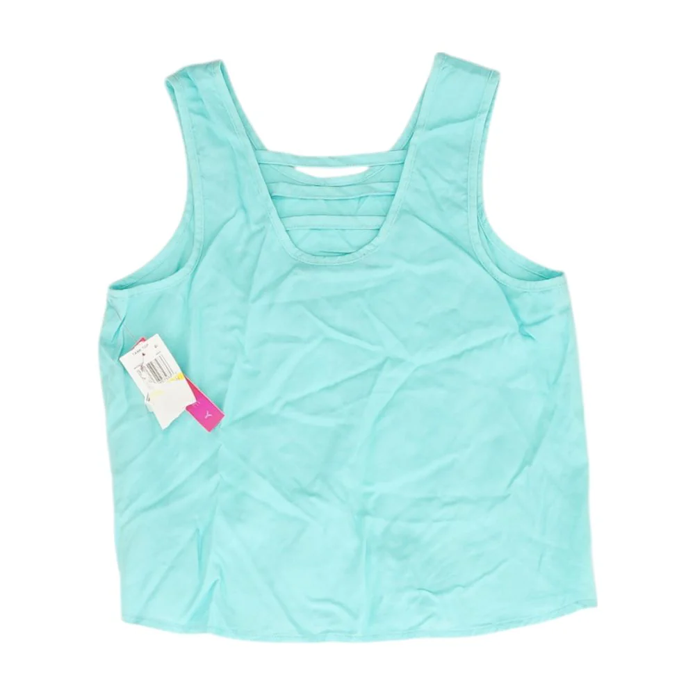 Turquoise Solid Sleeveless Blouse - Image 2