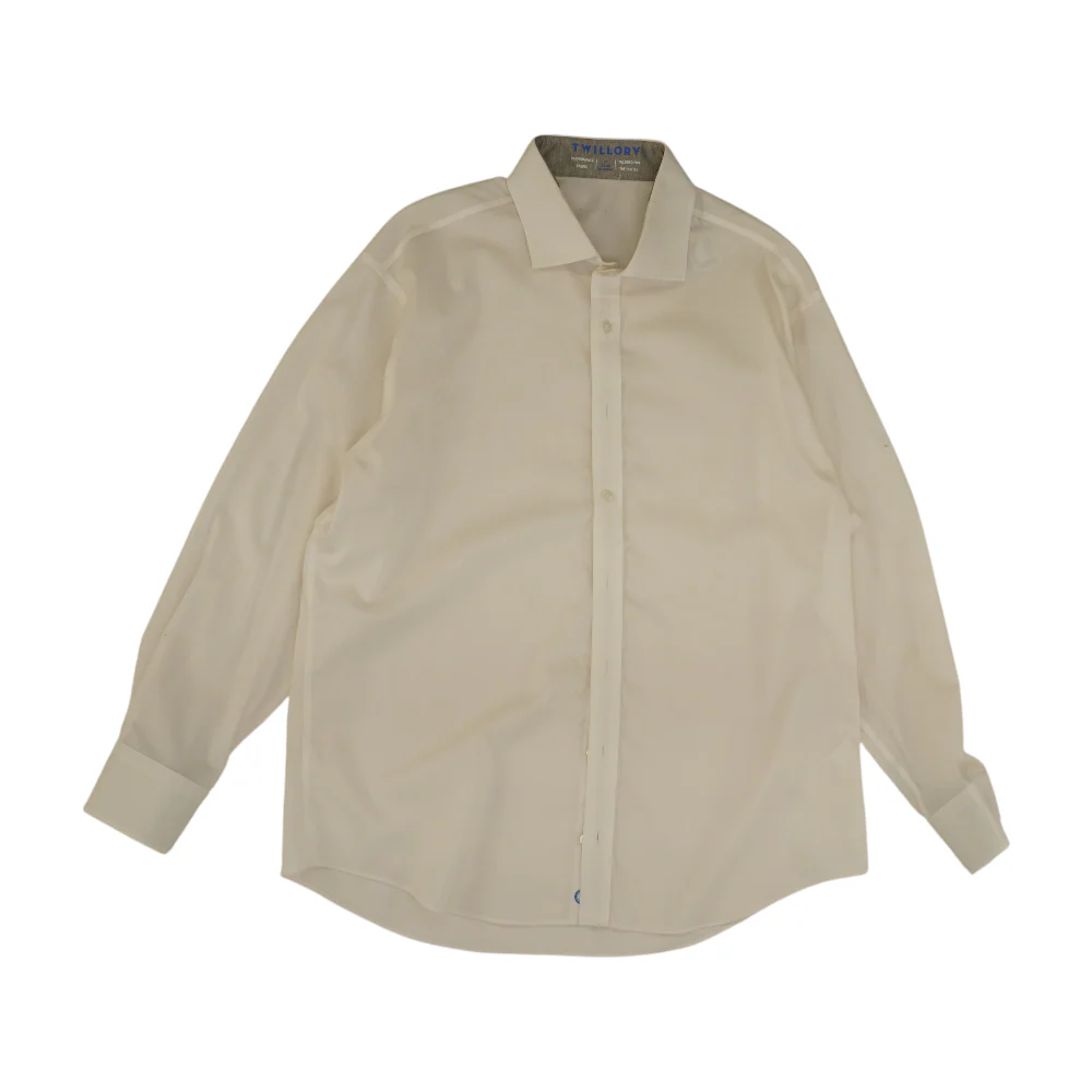 White Solid Long Sleeve Button Down