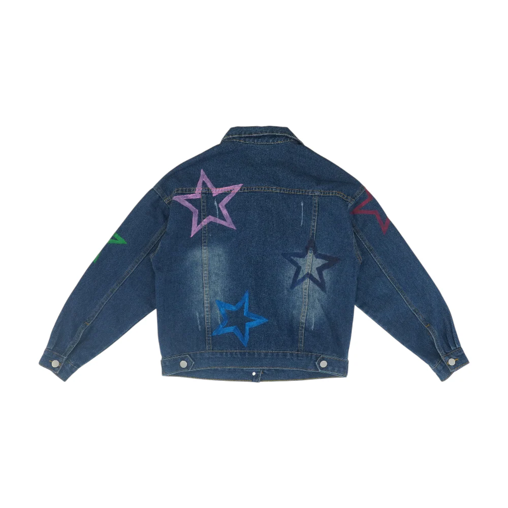 Blue Print Denim Jacket - Image 2