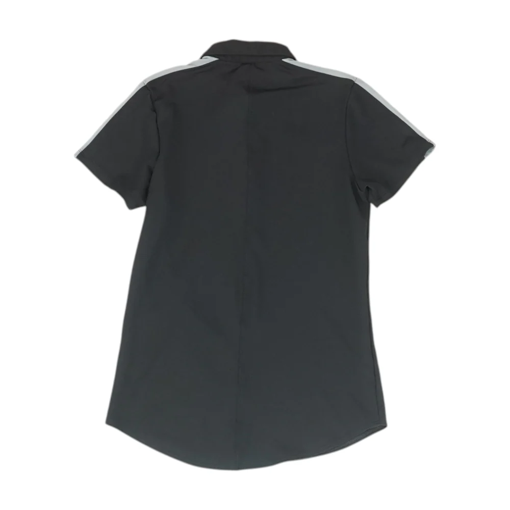 Black Solid Short Sleeve Polo - Image 2