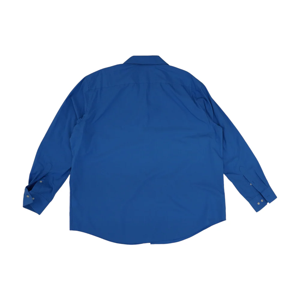 Blue Solid Long Sleeve Button Down - Image 2