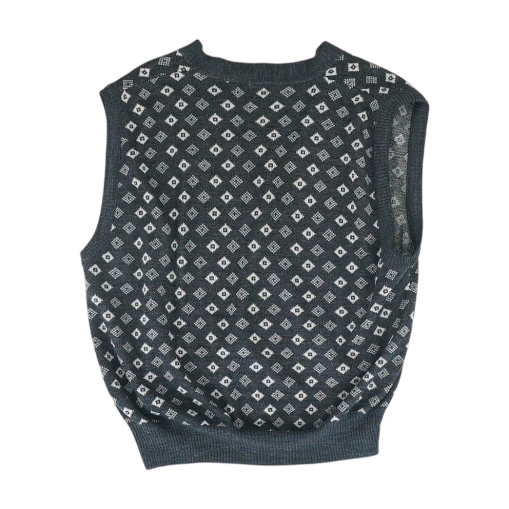 Gray Abstract Vest Sweater - Image 2