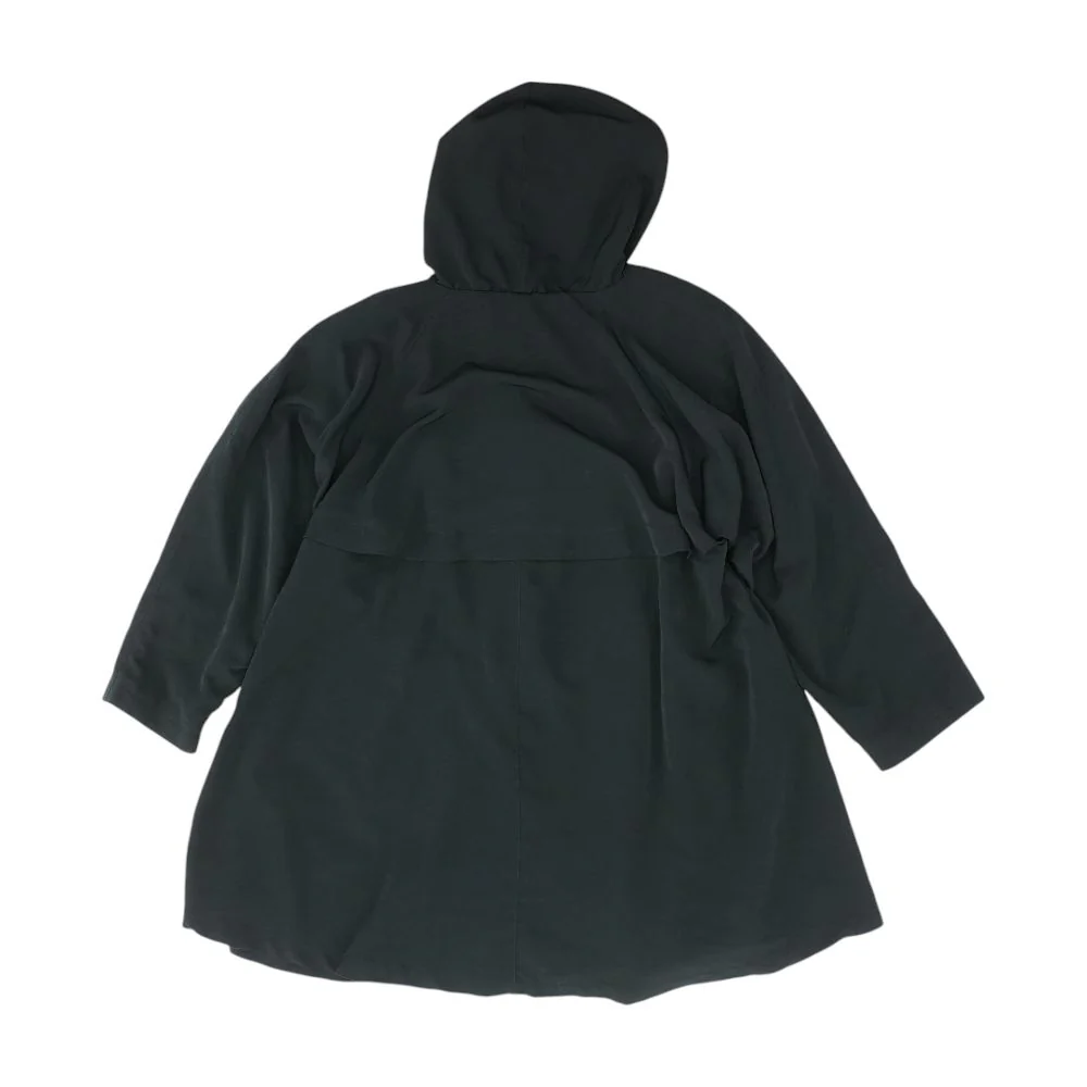Vintage Black Solid Hooded Jacket - Image 2