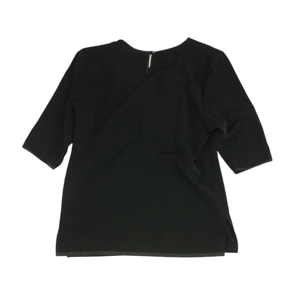 Vintage Black Solid Short Sleeve Blouse - Image 2
