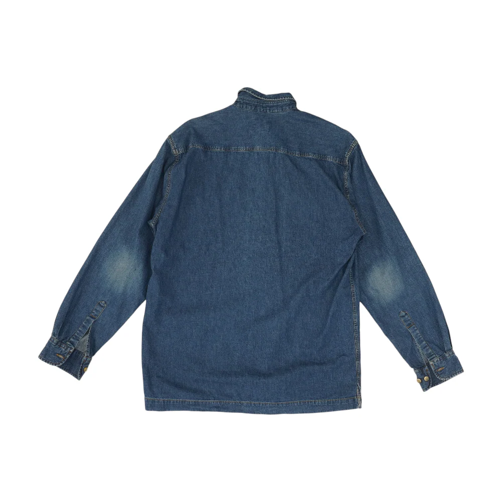 Vintage Blue Solid Long Sleeve Button Down - Image 5