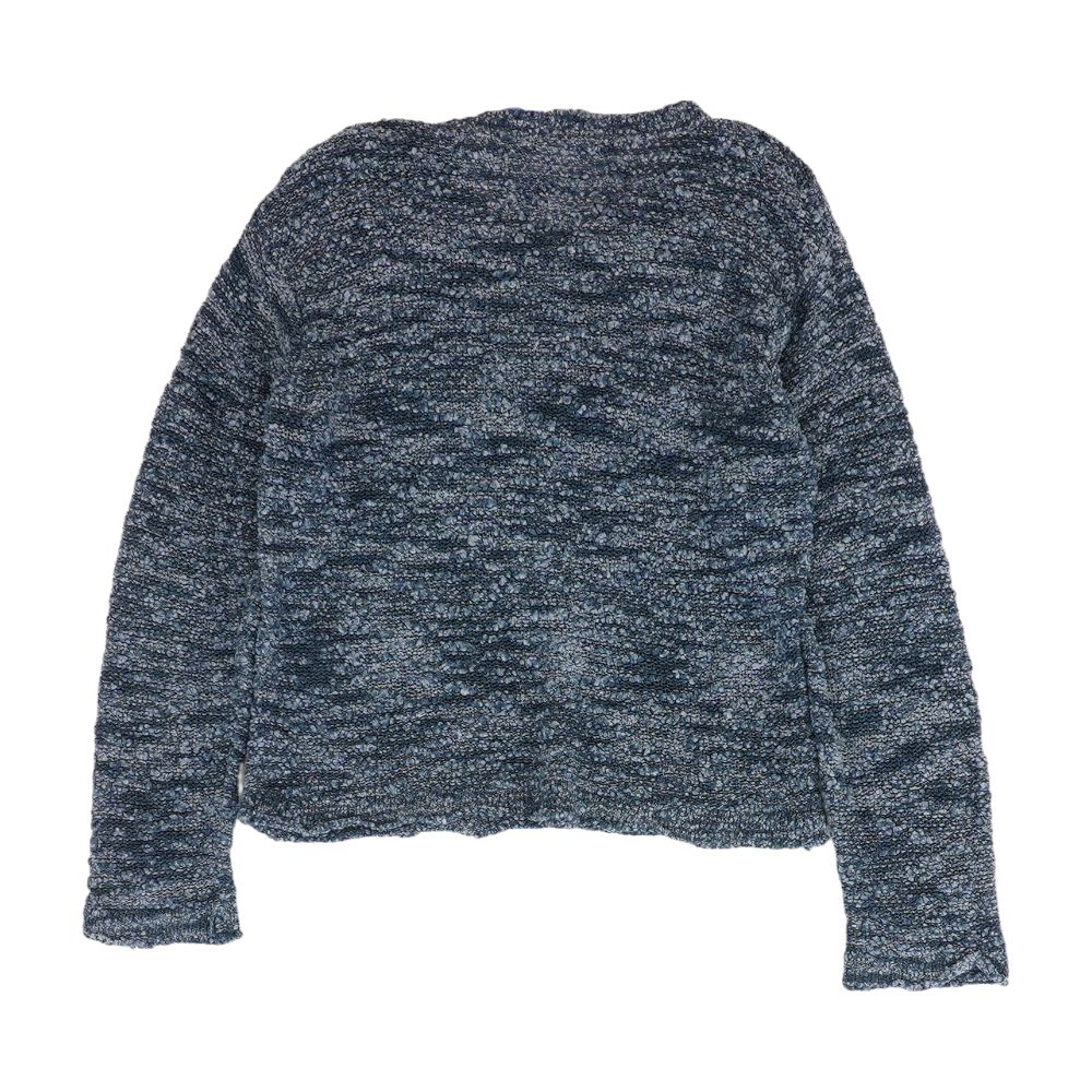 Vintage Blue Solid V-Neck Sweater - Image 2