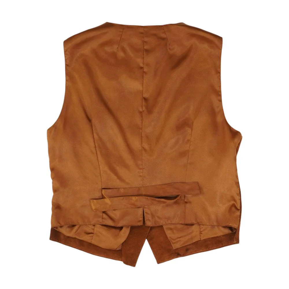 Vintage Leather Tan Vest - Image 2