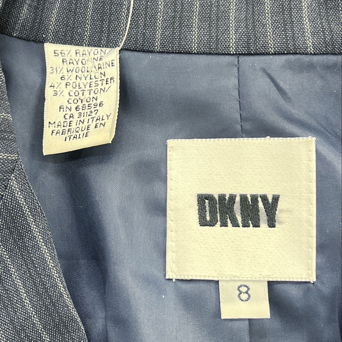Vintage Navy Striped Blazer - Image 3