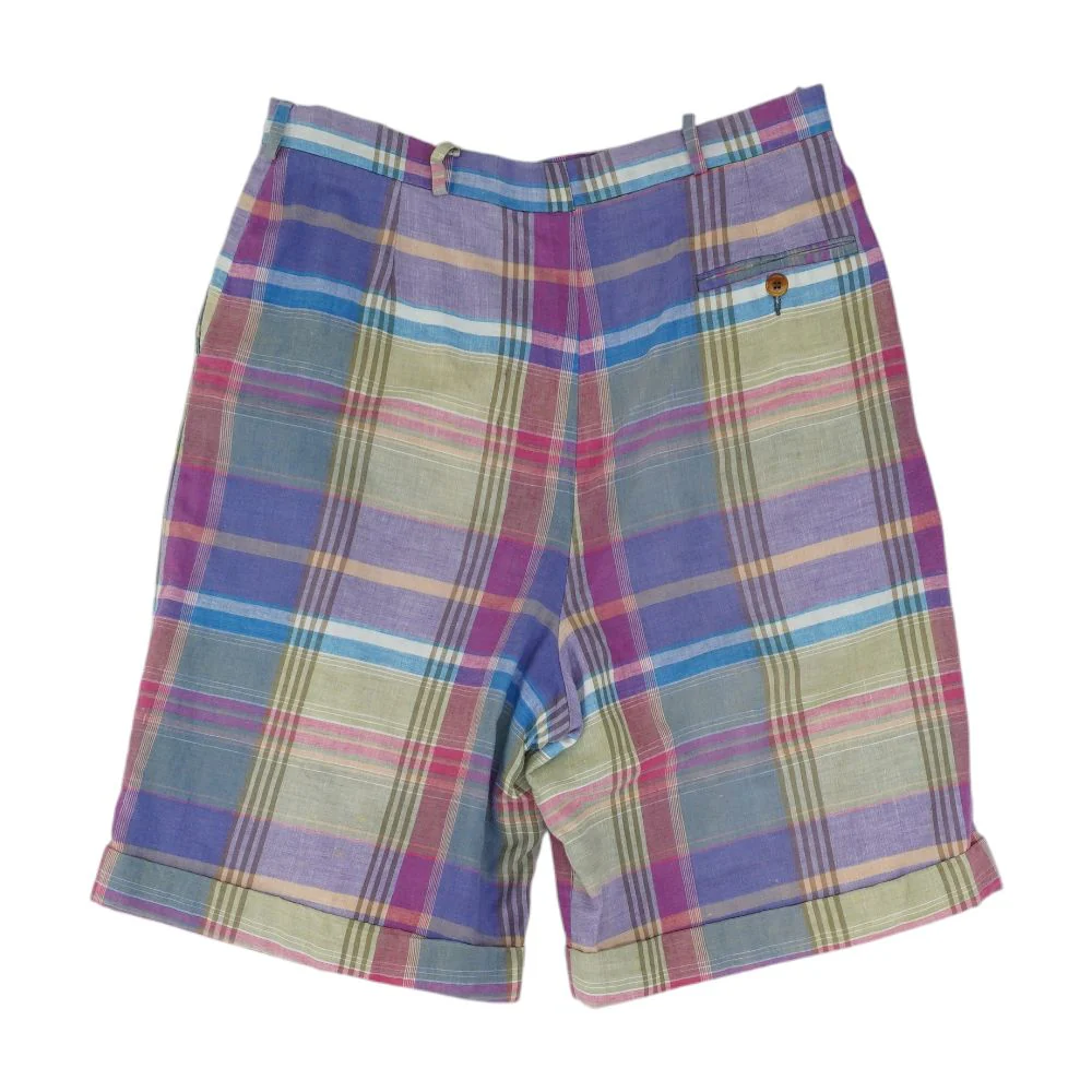 Vintage Plaid Chino Shorts - Image 2