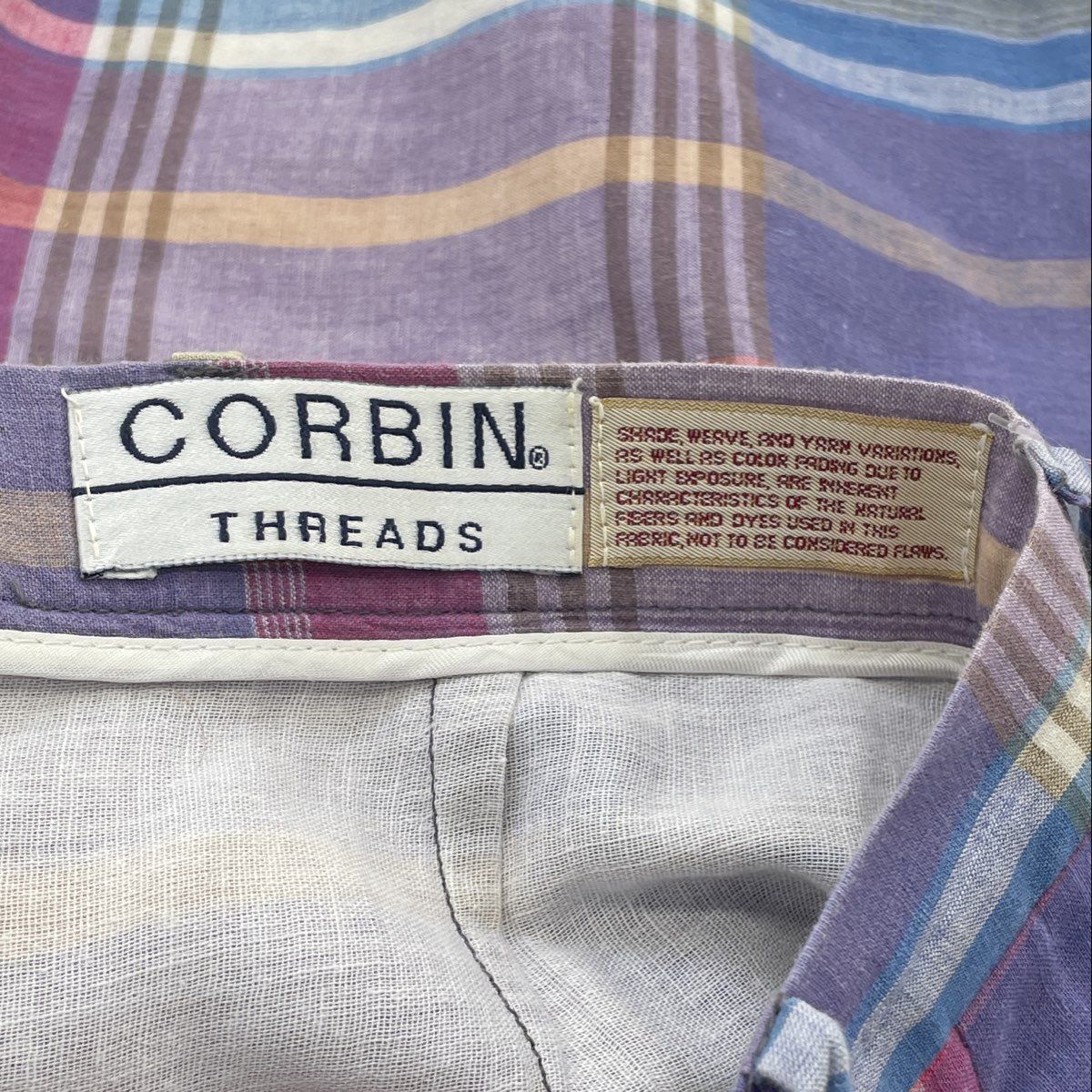 Vintage Plaid Chino Shorts - Image 3