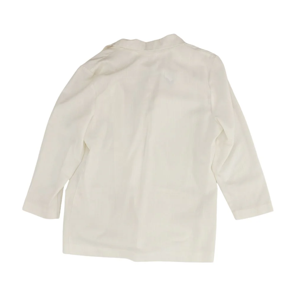Vintage White Solid Blazer - Image 2