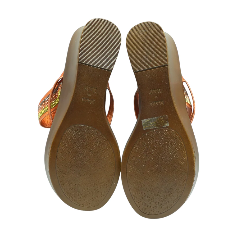 Orange Wedged Sandals - Image 3