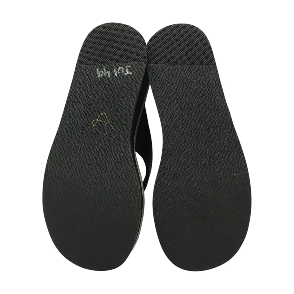 Black Wedged Sandals - Image 3