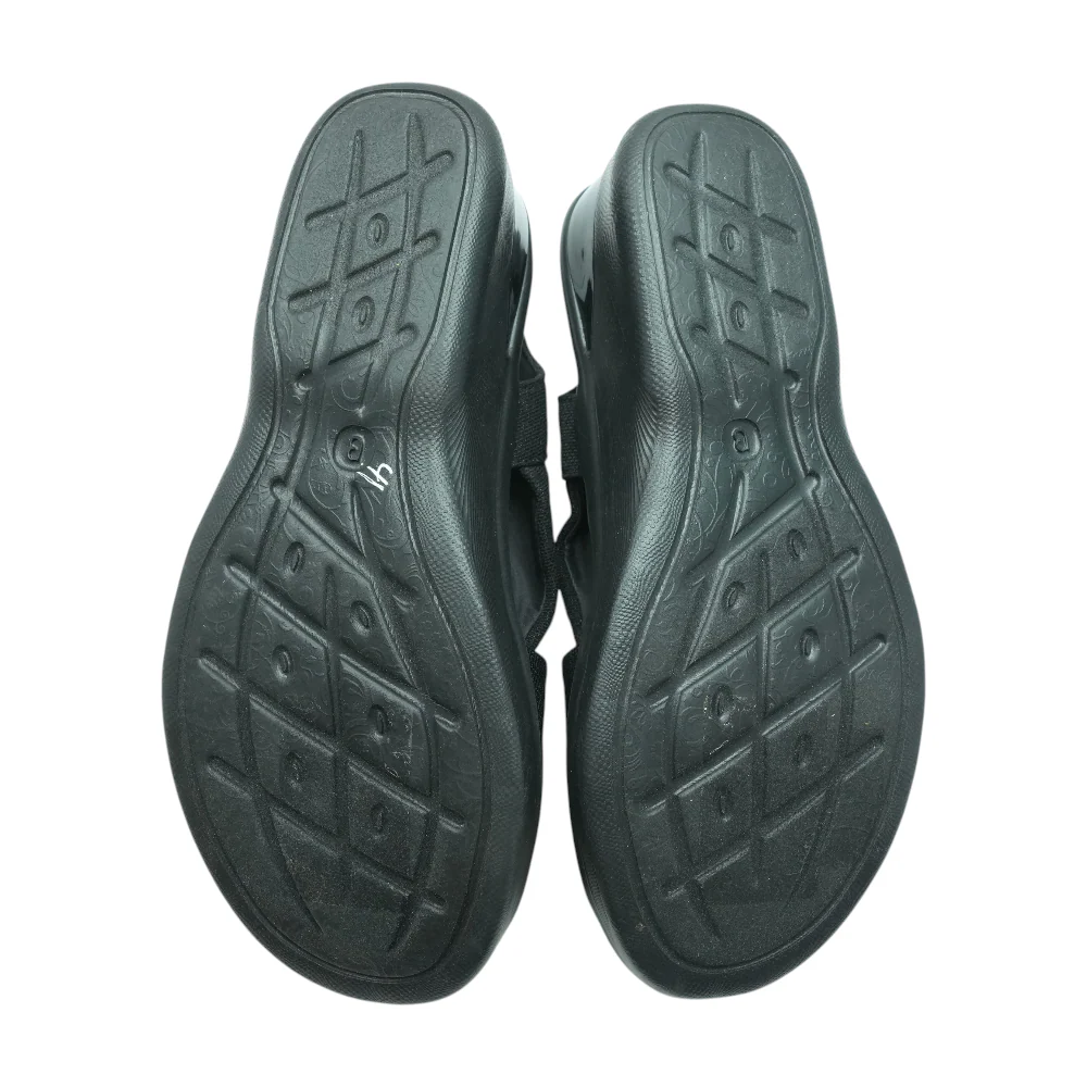 Black Wedged Sandals - Image 3
