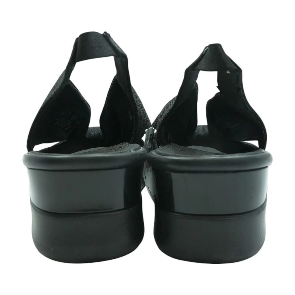 Black Wedged Sandals - Image 2