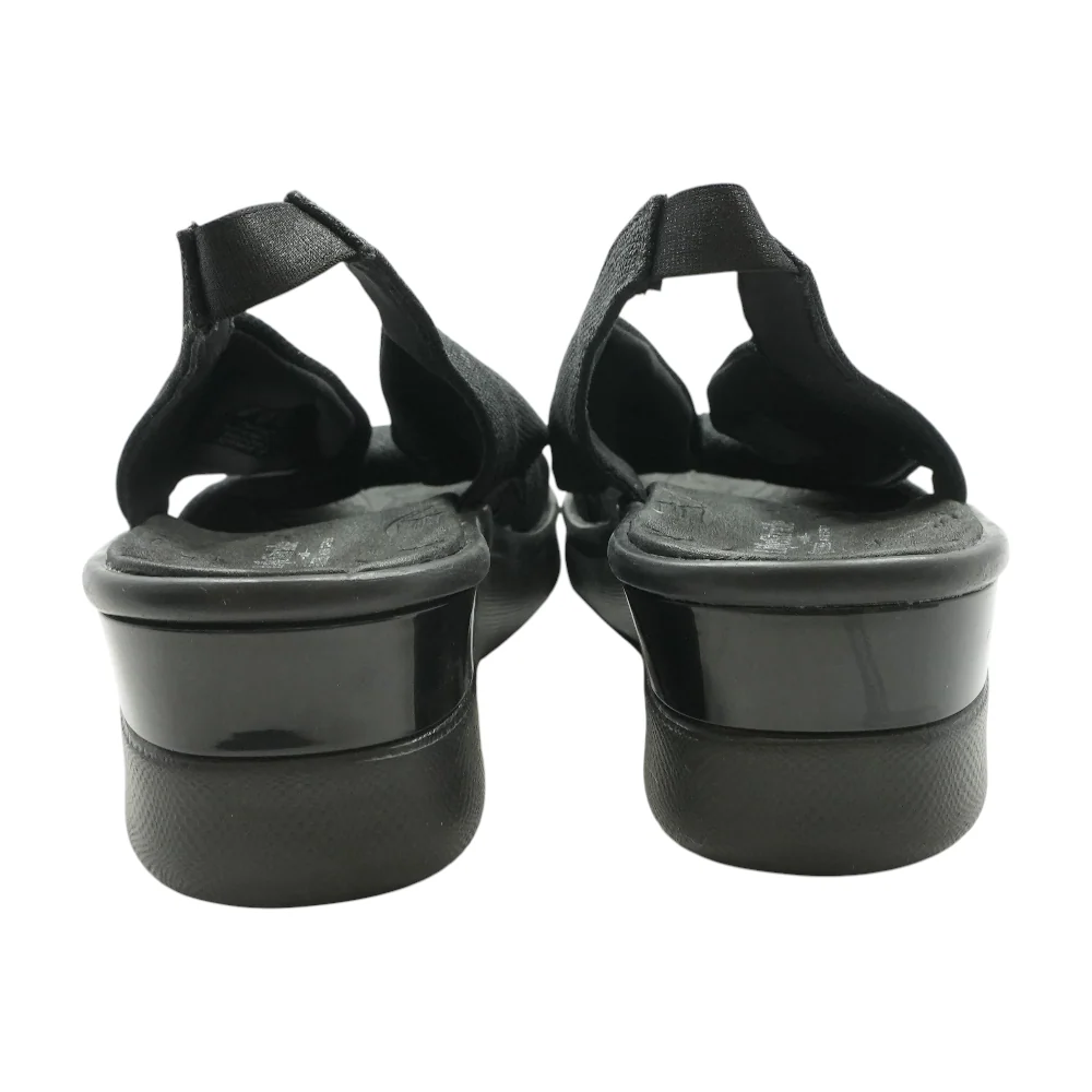 Black Wedged Sandals - Image 2