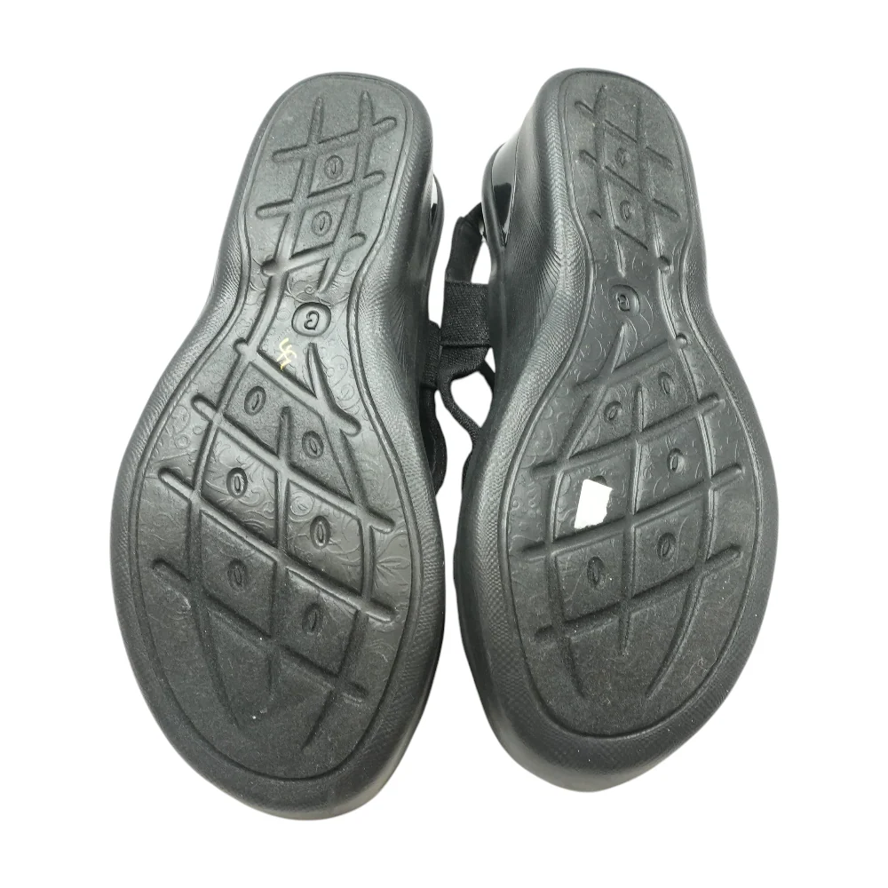 Black Wedged Sandals - Image 3