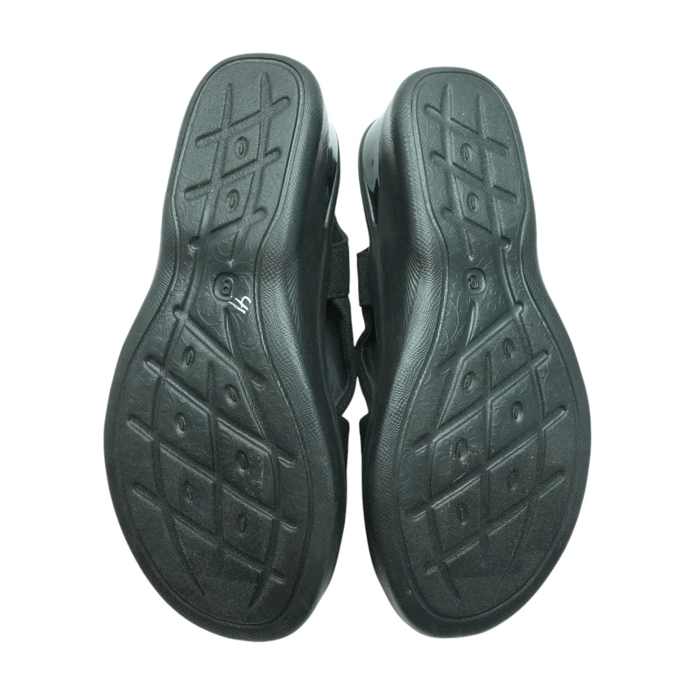 Black Wedged Sandals - Image 3