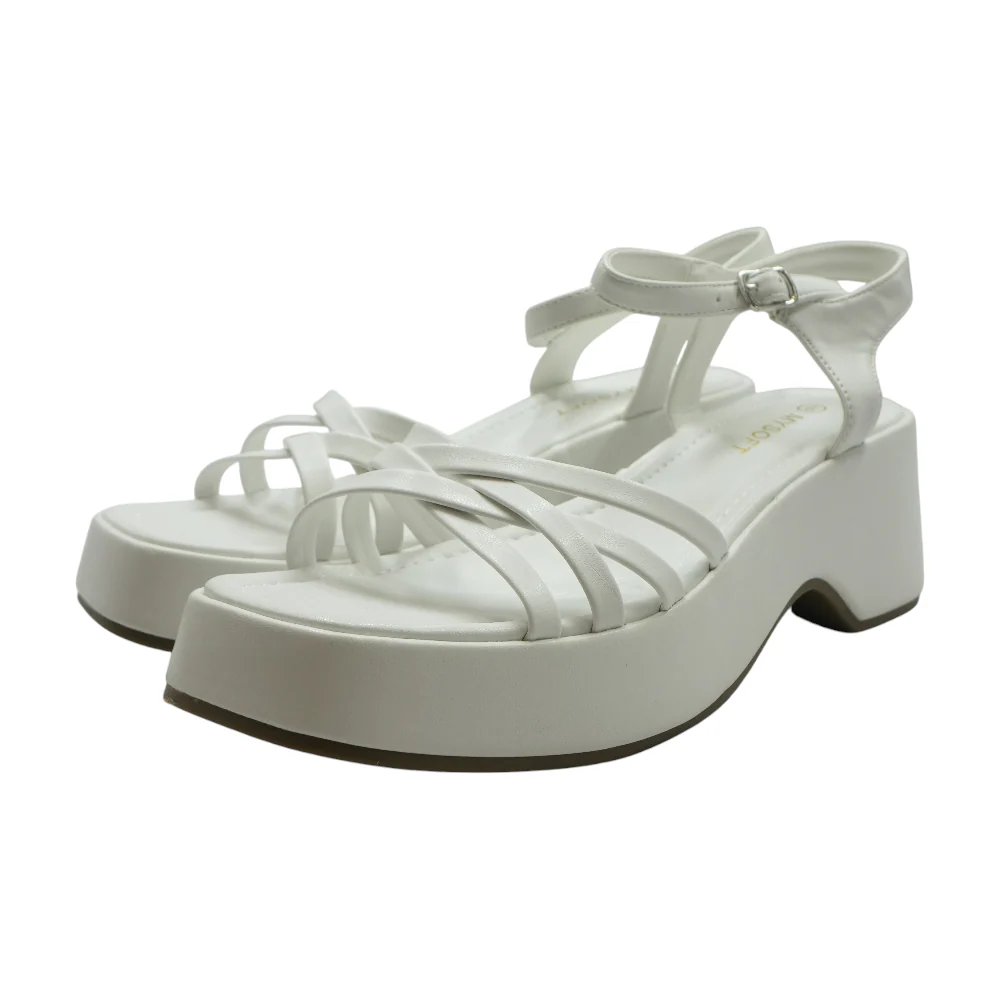 White Wedged Sandals