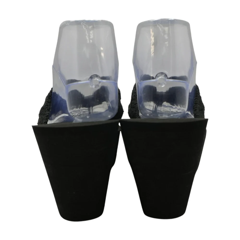 Black Wedged Sandals - Image 2