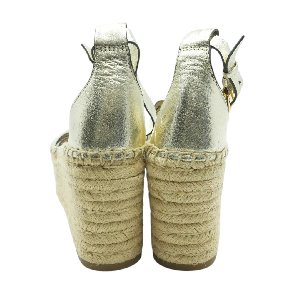Gold Wedged Sandals - Image 2