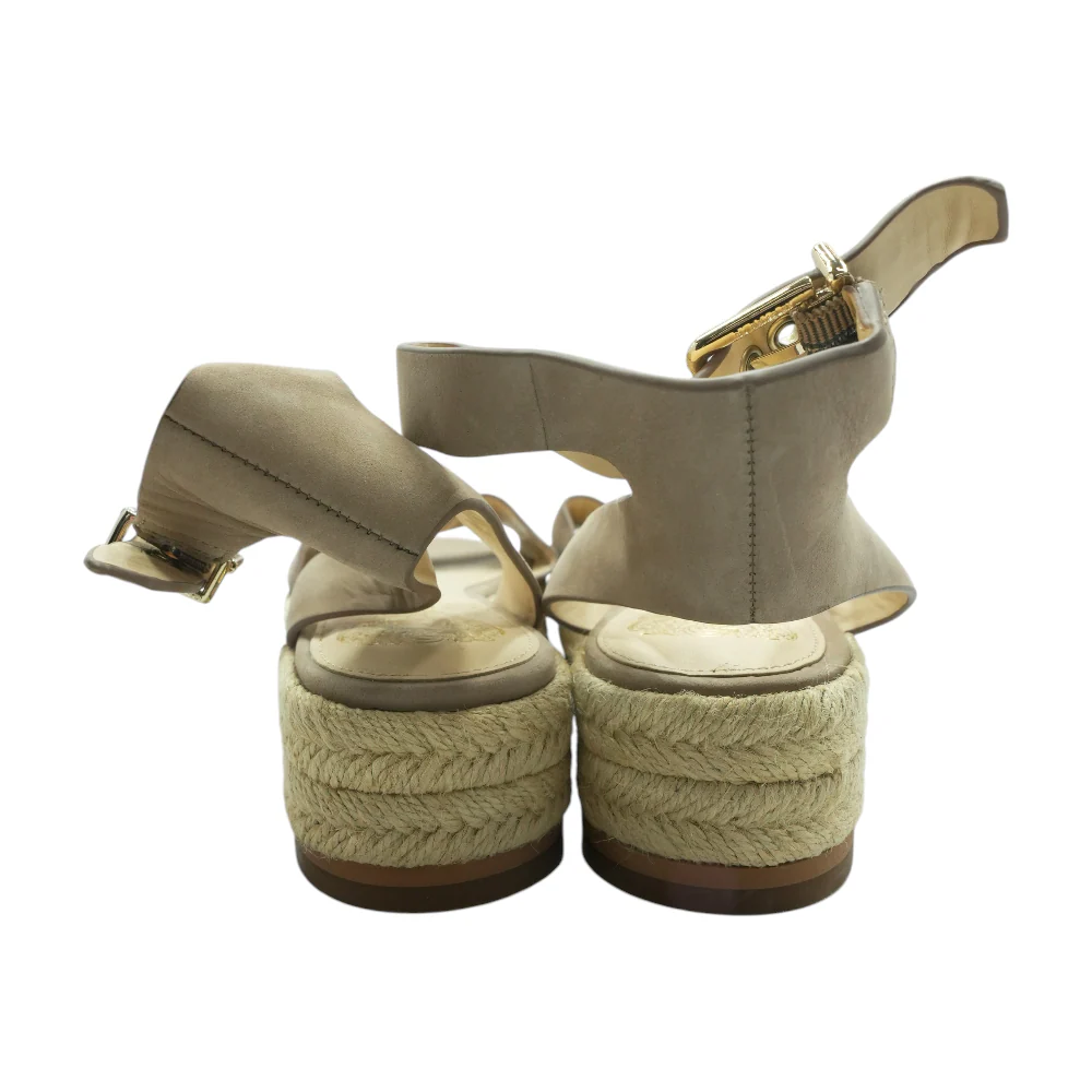 Tan Wedged Sandals - Image 2