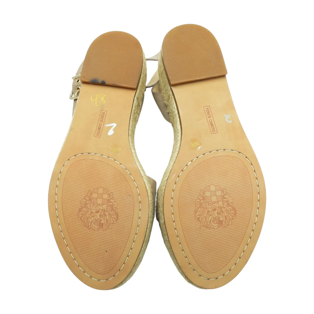 Tan Wedged Sandals - Image 3