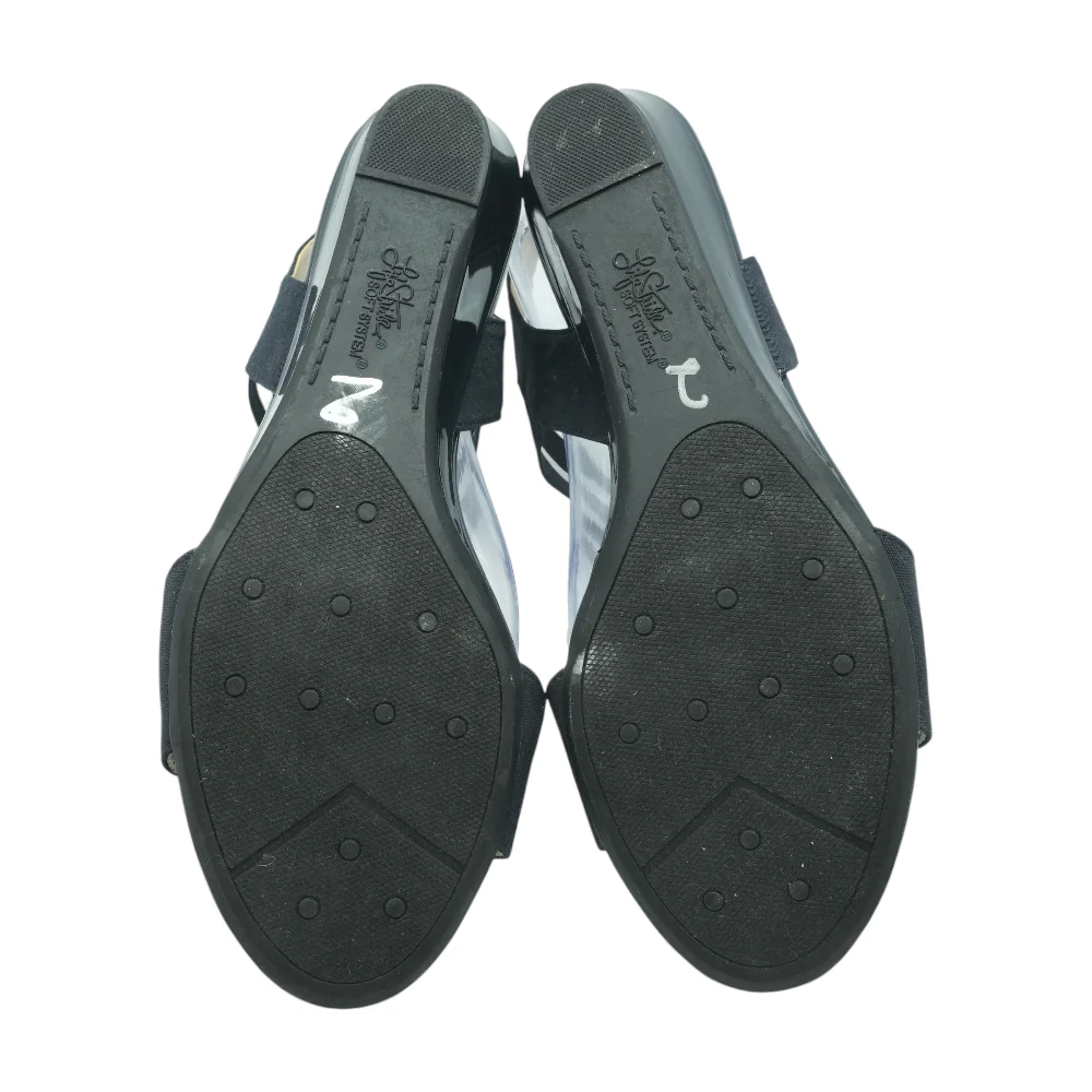 Navy Wedged Sandals - Image 3