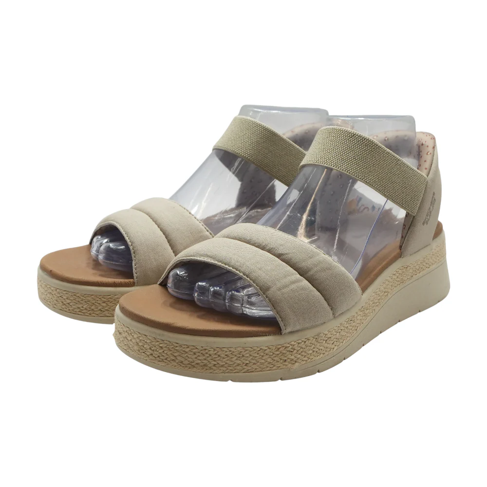 Beige Wedged Sandals