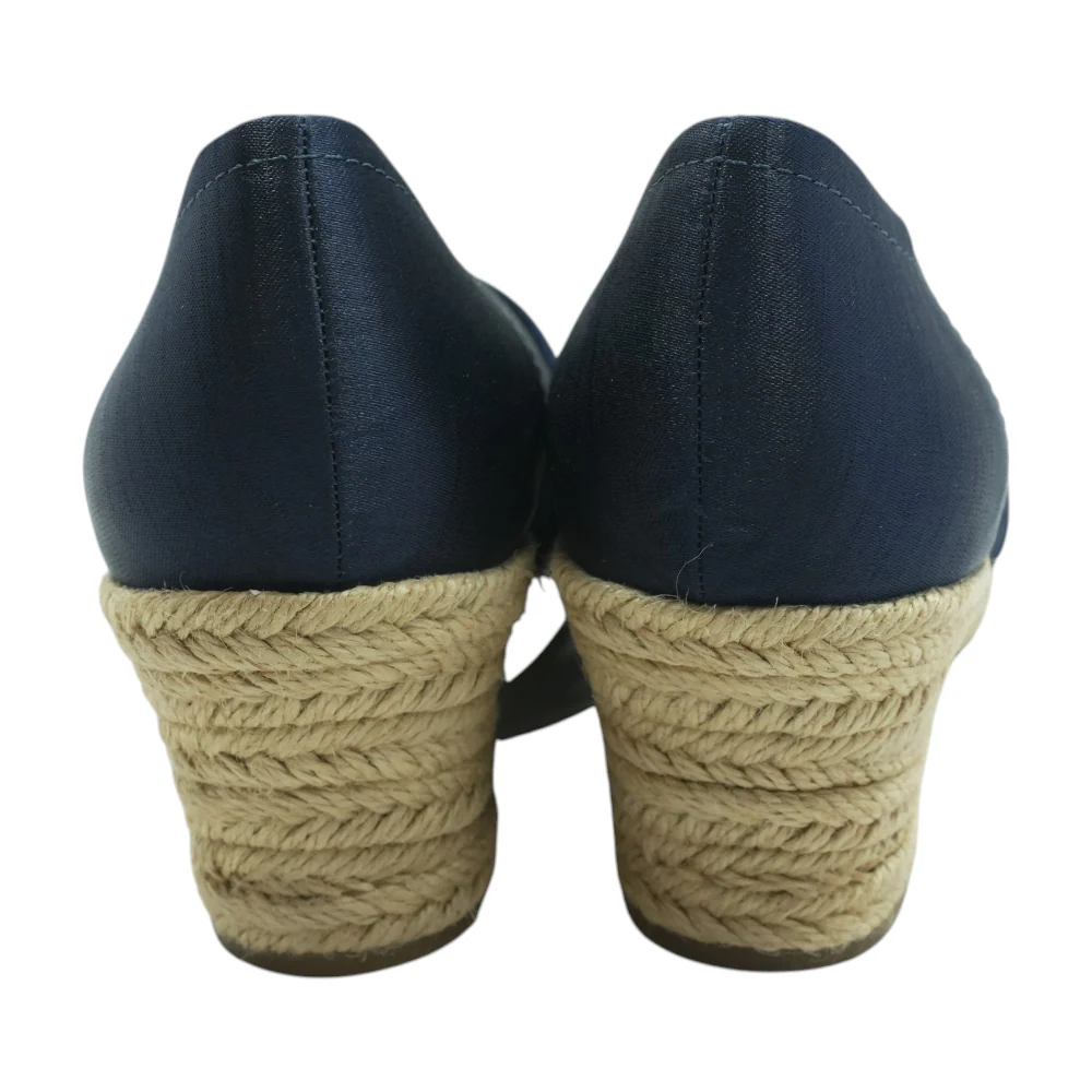Navy Wedged Sandals - Image 2
