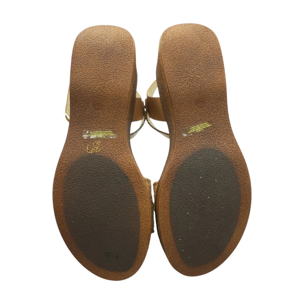 Brown Wedged Sandals - Image 3
